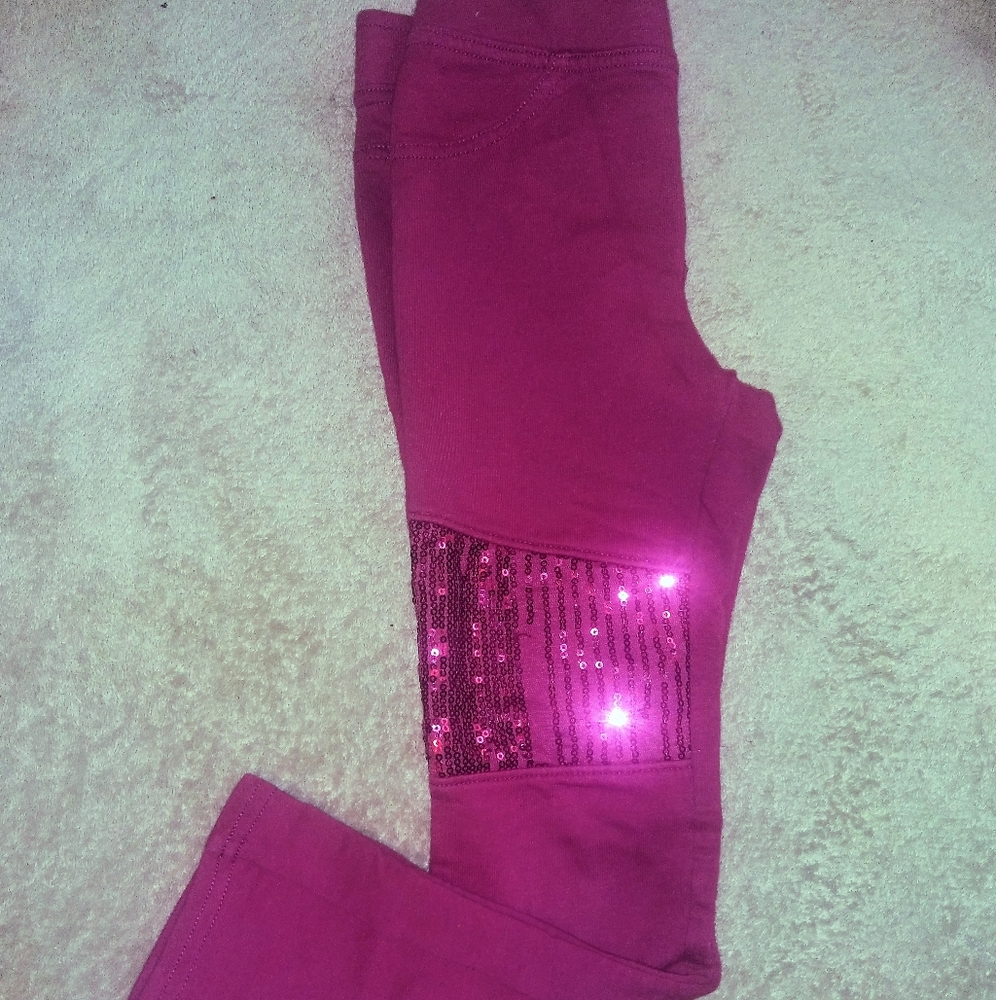 Girls Purple Jeggings w/ Sequence